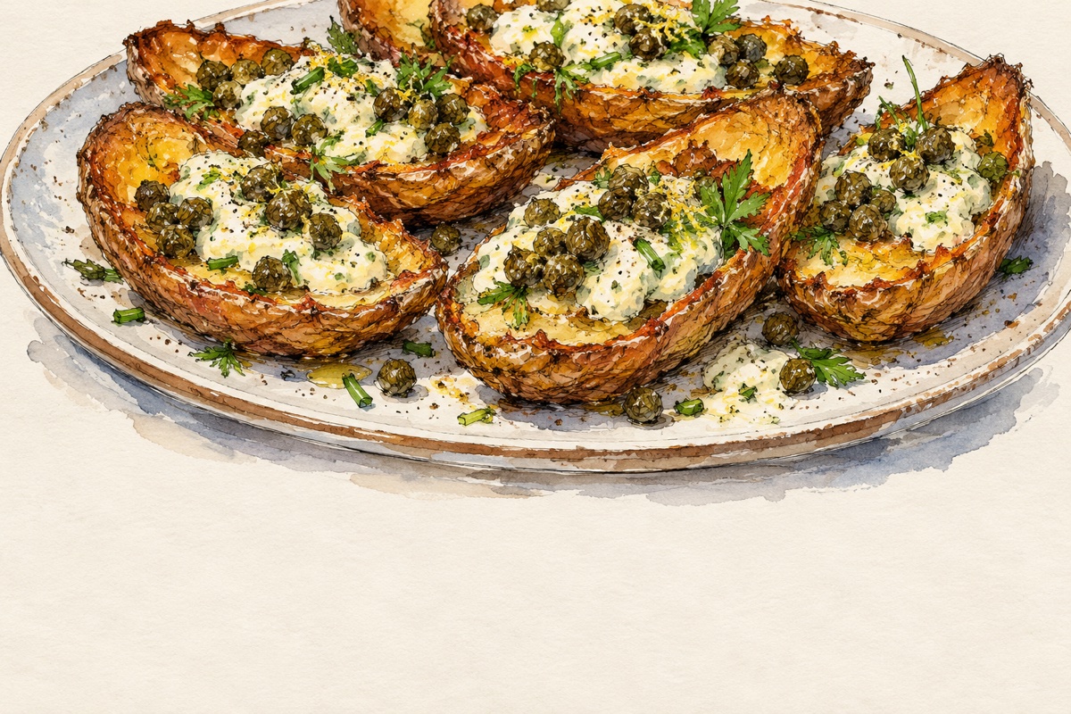 Crispy Potato Skins With Fried Herb Aioli