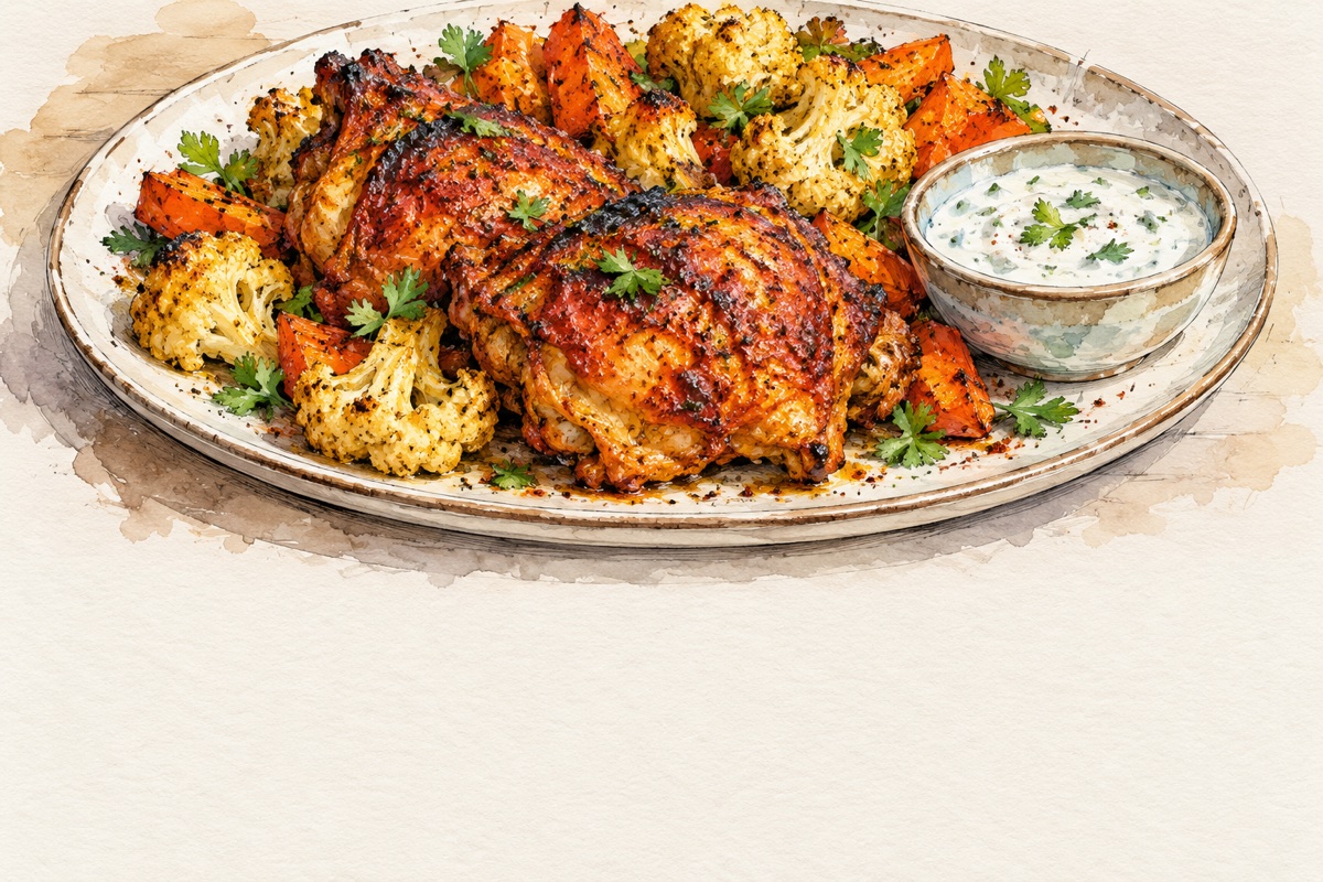 Tandoori Chicken With Vegetables